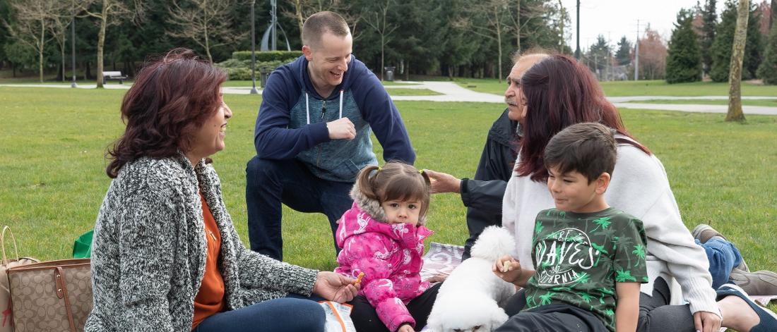 Family enjoying a picnic in the park 